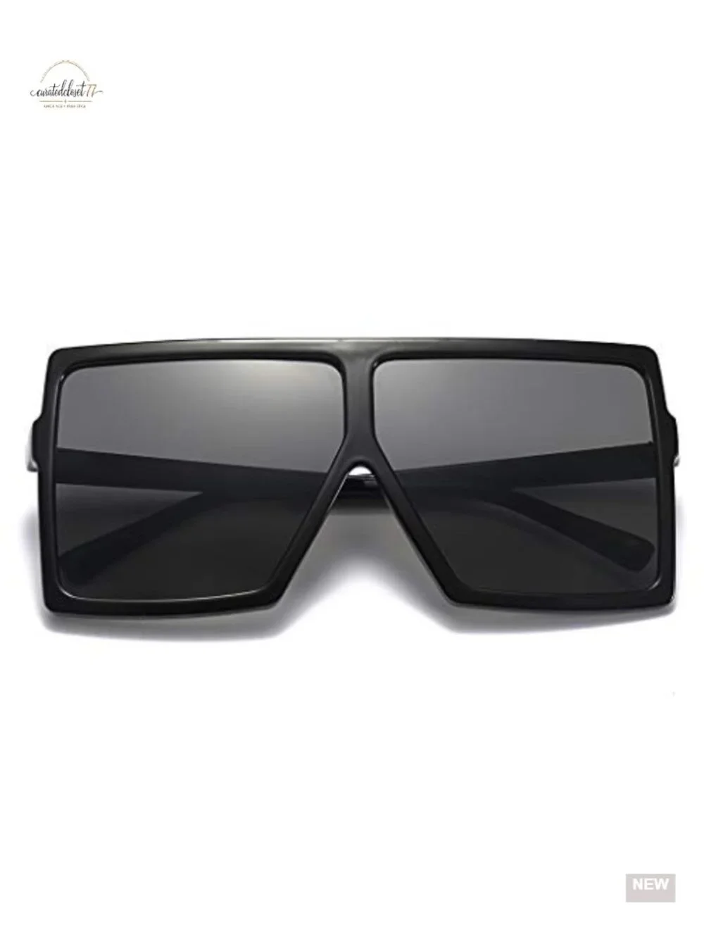 Oversized Square Sunglasses UV400 Protection Flat Top Shades
